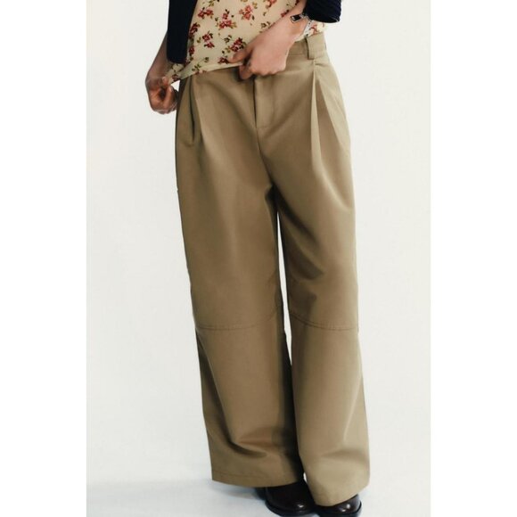 ZARA CARGO TROUSERS WITH PLEATS - Picture 3 of 9